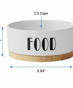 Frisco Ceramic Dog Bowl with Wood Base, 2.5 Cups + Treat Jar, 4 Cups -Pet Food Gear Shop 302418 PT3. SY630 V1623080570