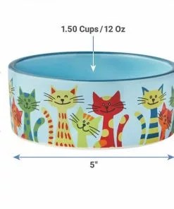 Frisco New York Non-skid Ceramic Dish, 0.50 Cup + Cat Bowl, 1.50 Cups -Pet Food Gear Shop 302488 PT7. SY630 V1623052360