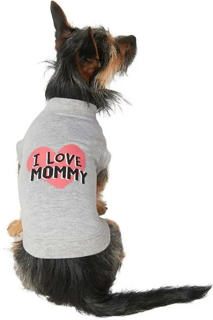 Frisco I Love Daddy + I Love Mommy Dog & Cat T-Shirt, Gray 7 Frisco I Love Daddy + I Love Mommy Dog & Cat T-Shirt, Gray - Image 5