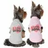 Frisco I Love Daddy + I Love Mommy Dog & Cat T-Shirt, Pink