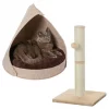 Frisco 21-in Sisal Scratching Post with Toy, Cream + Felt Removable Hood Cave Cat & Dog Covered Bed, Brown -Pet Food Gear Shop 303320 MAIN. SY630 V1623049357
