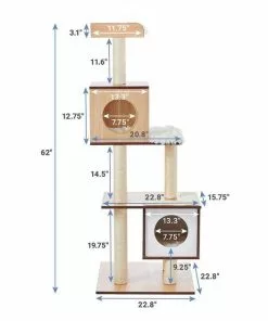 Frisco 62-in Modern Tree & Condo + Modern Tunnel Elevated Cat Bed 12 Frisco 62-in Modern Tree & Condo + Modern Tunnel Elevated Cat Bed -Pet Food Gear Shop 303344 PT2. SY630 V1623042752
