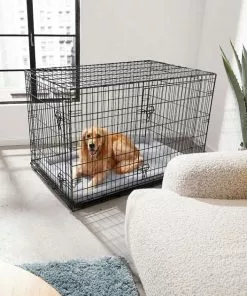 Frisco Fold & Carry Double Door Collapsible Wire Dog Crate & Mat Kit + Stainless Steel Bowl, 4.75-cup, 2 count -Pet Food Gear Shop 303424 PT4. SY630 V1623089248