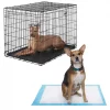 Frisco Heavy Duty Fold & Carry Double Door Collapsible Wire Crate & Mat Kit, + Extra Large Dog Training & Potty Pads, 28 x 34-in, 150 count, Unscented
