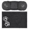 Frisco Microfiber Chenille Shammy Towel + Paw Print Mat, Gray, Large 2 Frisco Microfiber Chenille Shammy Towel + Paw Print Mat, Gray, Large -Pet Food Gear Shop 303468 MAIN. SY630 V1623060752
