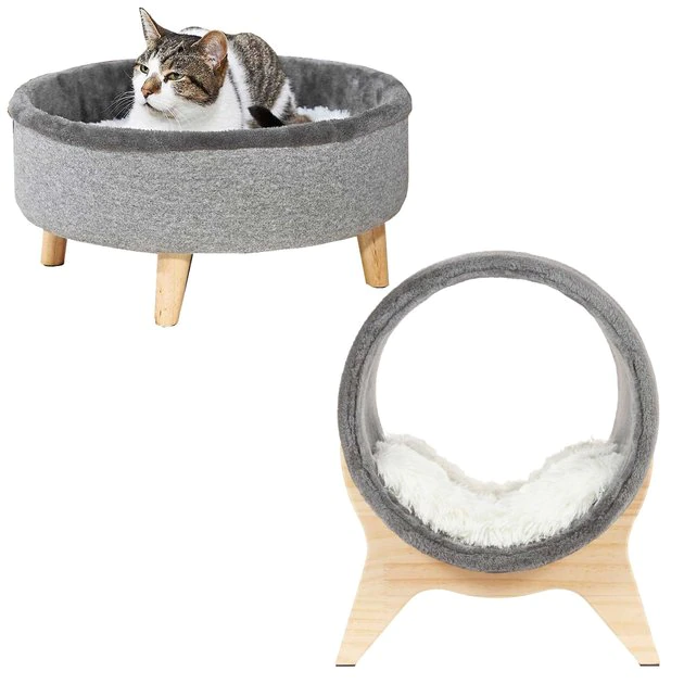 Frisco Modern Round + Tunnel Elevated Cat Bed 3 Frisco Modern Round + Tunnel Elevated Cat Bed