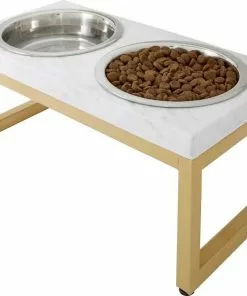 Frisco Plush Pouf Pillow Bed, Large + Marble Print Stainless Steel Double Elevated Dog Bowl, 3 Cups, Gold Stand 17 Frisco Plush Pouf Pillow Bed, Large + Marble Print Stainless Steel Double Elevated Dog Bowl, 3 Cups, Gold Stand -Pet Food Gear Shop 303534 PT6. SY630 V1625173988