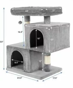 Frisco Self Warming Bolster Round Bed, Gray + 33-in Faux Fur Cat Tree & Condo, Gray 15 Frisco Self Warming Bolster Round Bed, Gray + 33-in Faux Fur Cat Tree & Condo, Gray -Pet Food Gear Shop 303574 PT5. SY630 V1623035543