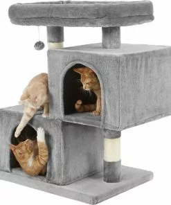 Frisco Self Warming Bolster Round Bed, Gray + 33-in Faux Fur Cat Tree & Condo, Gray 16 Frisco Self Warming Bolster Round Bed, Gray + 33-in Faux Fur Cat Tree & Condo, Gray -Pet Food Gear Shop 303574 PT6. SY630 V1623044241