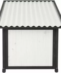 Frisco Modern Wooden Outdoor Dog House, White -Pet Food Gear Shop 304037 PT2. SY630 V1641481019