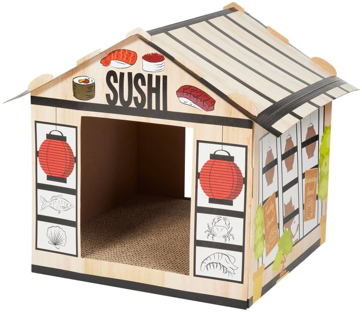 Frisco Sushi Shop Cardboard Cat House 3 Frisco Sushi Shop Cardboard Cat House