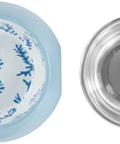 Frisco Coral Design Stainless Steel Dog & Cat Bowl, Teal