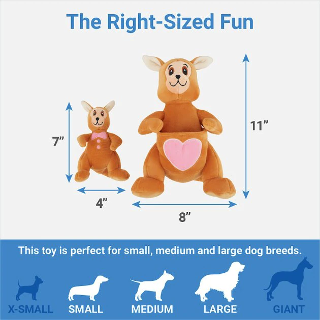 Frisco Kangaroo & Joey Plush Squeaky Dog Toy, 2 count 4 Frisco Kangaroo & Joey Plush Squeaky Dog Toy, 2 count - Image 2