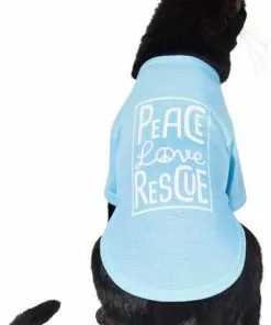 Frisco Peace Love Rescue Dog & Cat T-Shirt -Pet Food Gear Shop 315067 PT2. SY630 V1646349430
