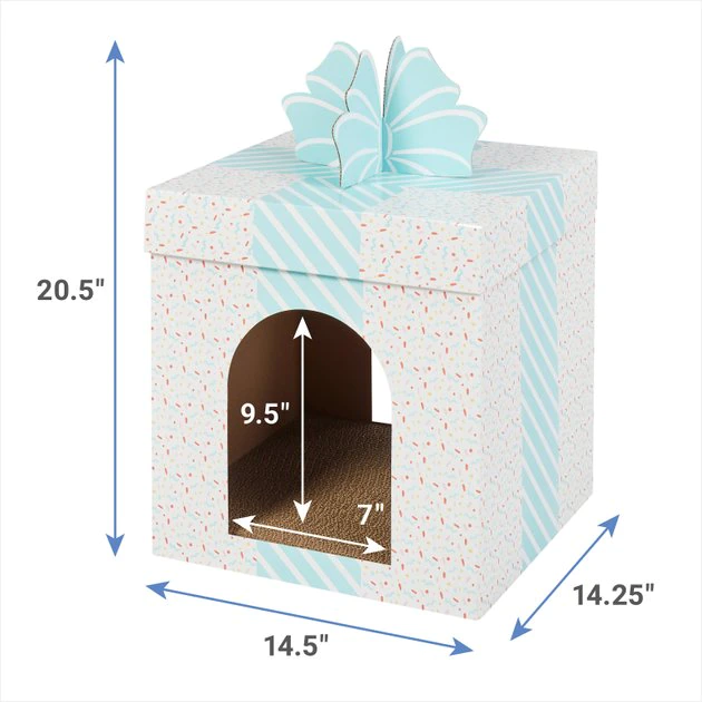 Frisco Birthday Gift Box Cardboard Cat House 4 Frisco Birthday Gift Box Cardboard Cat House - Image 2