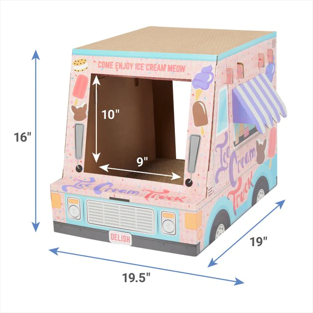 Frisco Ice Cream Truck Cardboard Cat House, 2-Story 4 Frisco Ice Cream Truck Cardboard Cat House, 2-Story - Image 2