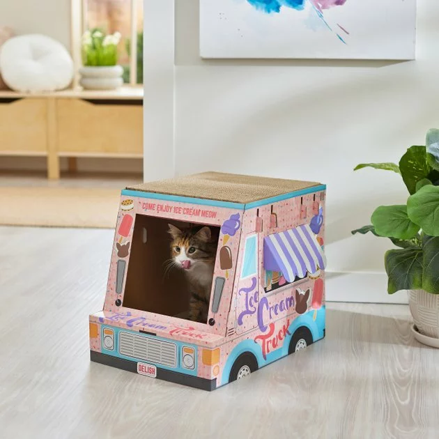 Frisco Ice Cream Truck Cardboard Cat House, 2-Story 6 Frisco Ice Cream Truck Cardboard Cat House, 2-Story - Image 4