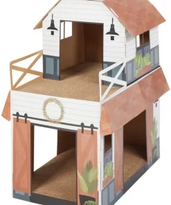 Frisco Farmhouse Cardboard Cat House, 2-Story