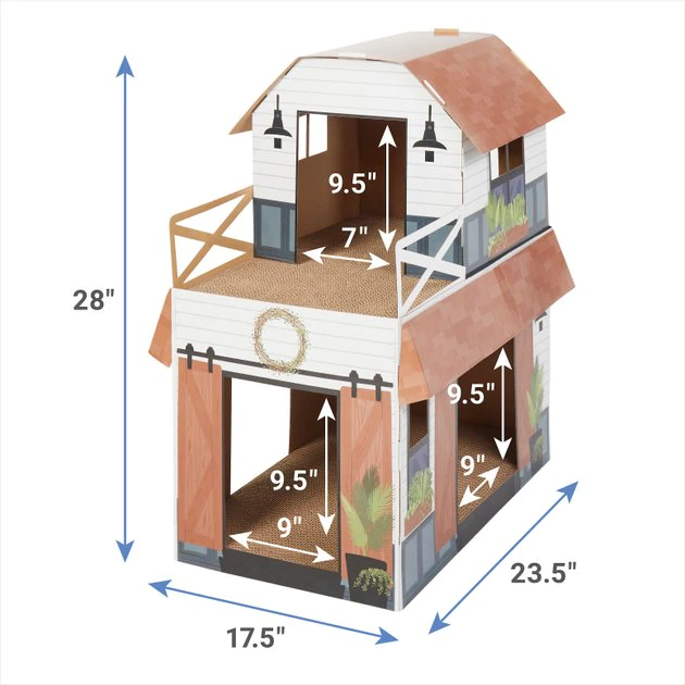 Frisco Farmhouse Cardboard Cat House, 2-Story 4 Frisco Farmhouse Cardboard Cat House, 2-Story - Image 2