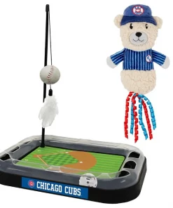 Frisco||Pets First Frisco Baseball Bear Plush and Crinkle Kicker Toy + Pets First Chicago Cubs Baseball Cat Scratcher Toy with Catnip