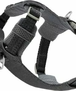 Frisco Outdoor Lightweight Ripstop Nylon Harness, Storm Gray, Small, Neck: 13 to 19-in, Girth: 16 to 22-in + Heathered Dog Leash, Midnight Black, SM - Length: 6-ft, Width: 5/8-in -Pet Food Gear Shop 319208 PT3. SY630 V1631153798