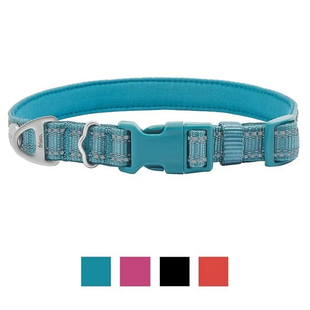 Frisco Outdoor Nylon Reflective Comfort Padded Collar, Bayou Teal, Extra Small, Neck: 8-12-in, Width: 5/8th-in + Dog Leash, Bayou Teal, Small - Length: 6-ft, Width: 5/8-in 4 Frisco Outdoor Nylon Reflective Comfort Padded Collar, Bayou Teal, Extra Small, Neck: 8-12-in, Width: 5/8th-in + Dog Leash, Bayou Teal, Small - Length: 6-ft, Width: 5/8-in - Image 2