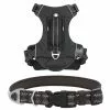 Frisco Outdoor Premium Ripstop Nylon Harness with Pocket, Midnight Black, XL - Girth: 32-44-in + Reflective Comfort Padded Dog Collar, Midnight Black, LG, Neck: 18 -26-in, Width: 1-in -Pet Food Gear Shop 319304 MAIN. SY630 V1631144496