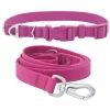 Frisco Outdoor Solid Textured Waterproof Stink Proof PVC Collar, Boysenberry Purple, Large, Neck: 18 ½ 26-in, Width: 1-in + Dog Leash, Boysenberry Purple, Large - Length: 6-ft, Width: 1-in