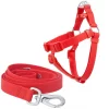Frisco Outdoor Solid Textured Waterproof Stink Proof PVC Harness, Sunset Orage, Large, Neck: 19 to 27-in, Girth: 23 to 36-in + Dog Leash, Sunset Orange, LG - Length: 6-ft, Width: 1-in
