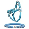 Frisco Outdoor Two Tone Waterproof Stinkproof PVC Harness, River Blue, Large, Neck: 19 to 27-in, Girth: 23 to 36-in + Dog Collar, River Blue, Large, Neck: 18 ½- 26-in, Width: 1-in