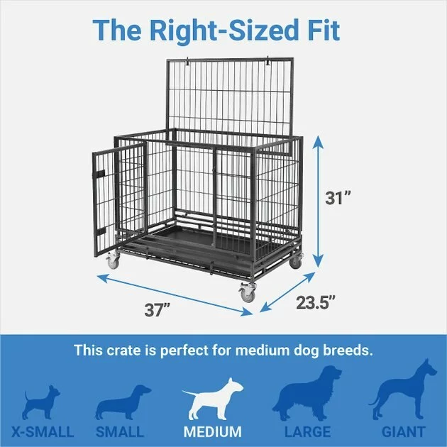 Frisco Ultimate Lightweight Heavy Duty Foldable & Stackable Steel Metal Single Door Dog Crate 4 Frisco Ultimate Lightweight Heavy Duty Foldable & Stackable Steel Metal Single Door Dog Crate - Image 2