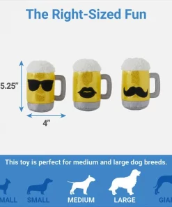 Frisco Beer & Keg Plush Squeaky Dog Toy, 4 count -Pet Food Gear Shop 327047 PT1. SY630 V1648563985