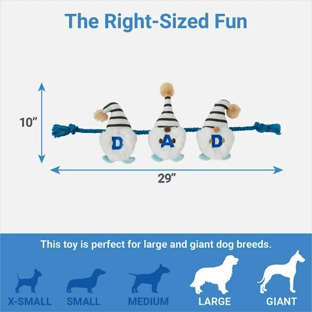 Frisco Dad Gnome Plush with Rope Dog Toy 4 Frisco Dad Gnome Plush with Rope Dog Toy - Image 2